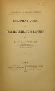Cover of: Lymphatiques des organes génitaux de la femme