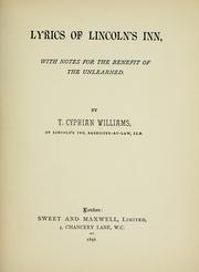 Cover of: Lyrics of Lincoln's Inn by T. Cyprian Williams