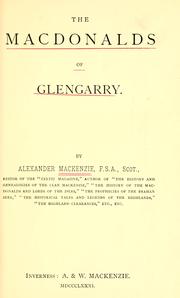 Cover of: Macdonalds of Glengarry. by Alexander Mackenzie