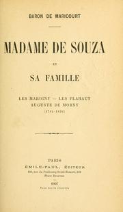 Cover of: Madame de Souza et sa famille by André Baron de Maricourt