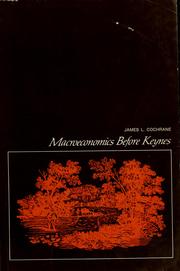 Cover of: Macroeconomics before Keynes
