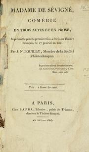 Cover of: Madame de Sévigné: comédie en 3 actes et en prose