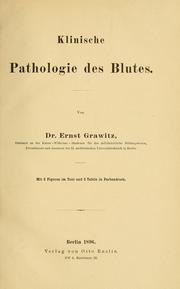 Cover of: Klinische Pathologie des Blutes by Ernst Grawitz