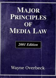 Cover of: Major principles of media law