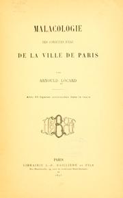 Cover of: Malacologie des conduites d'eau de la ville de Paris