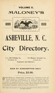 Cover of: Maloney's Asheville, N.C. city directory by 