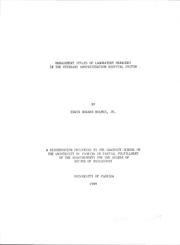 Cover of: Management styles of laboratory managers in the Veterans Administration Hospital System by Edwin Howard Holmes