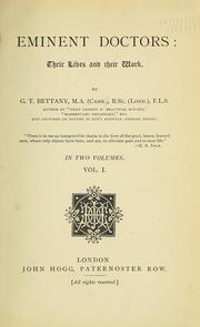 Cover of: Eminent doctors by Bettany, G. T.