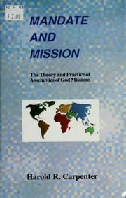 Cover of: Mandate & mission by Harold R. Carpenter