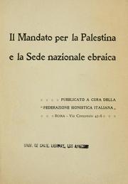 Il mandato per la Palestina by Federazione sionistica italiana.