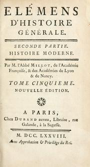 Cover of: Elémens d'histoire générale: Seconde partie: Histoire moderne