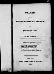 Travels in the United States of America, and part of Upper Canada by William Dalton