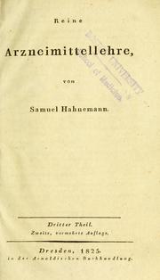 Cover of: Reine Arzneimittellehre by Samuel Hahnemann