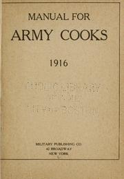 Cover of: Manual for army cooks, 1916.