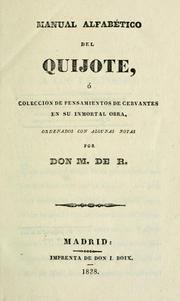 Cover of: Manual alfabético del Quijote by Miguel de Unamuno