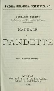 Cover of: Manuale di Pandette