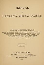 Cover of: Manual of differential medical diagnosis