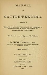 Cover of: Manual of cattle feeding by Armsby, Henry Prentiss
