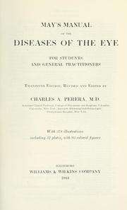Cover of: Manual of the diseases of the eye: for students and general practitioners.