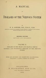 Cover of: A manual of diseases of the nervous system