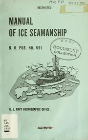 Cover of: Manual of ice seamanship