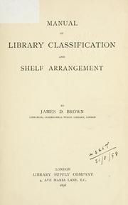Cover of: Manual of library classification and shelf arrangement.