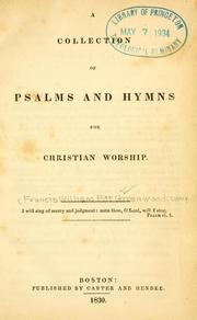 Cover of: A Collection of Psalms and hymns for Christian worship
