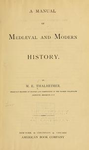 Cover of: A manual of mediæval and modern history.