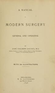 Cover of: A manual of modern surgery by J. Chalmers Da Costa