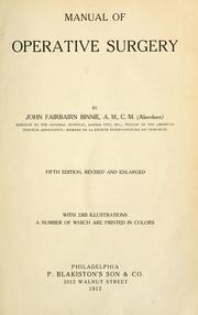 Cover of: Manual of operative surgery