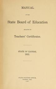 Cover of: Manual of the State board of education relating to teachers