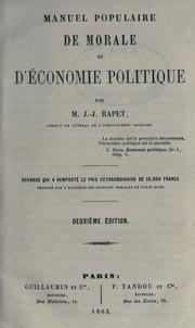 Cover of: Manuel populaire de morale et d'économie politique.