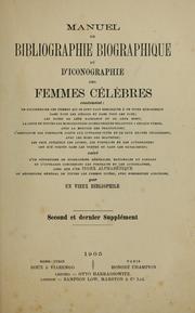 Cover of: Manuel de bibliographie biographique et d'iconographie des femmes célèbres: Supplent  ...