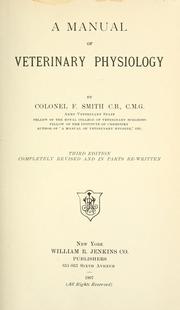 Cover of: A manual of veterinary physiology.