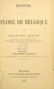 Cover of: Manuel de la flore de Belgique.