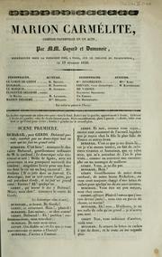 Cover of: Marion carmélite: comédie-vaudeville en un acte