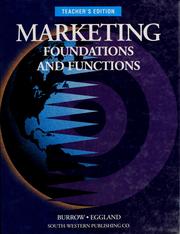 Cover of: Marketing: foundations and functions