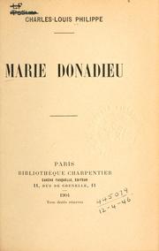 Cover of: Marie Donadieu.