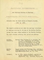 Cover of: Marriage intentions and dealings relating to marriage by Josephine C. Frost