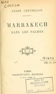 Cover of: Marrakech dans les Palmes.
