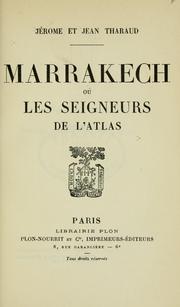 Cover of: Marrakech by Jérôme Tharaud