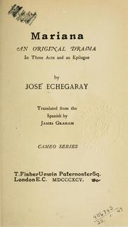 Cover of: Mariana by José Echegaray