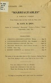 Front cover of "Marriageables" by Alex. B. Ebin