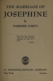 Cover of: The marriage of Josephine. by M. S. Coryn