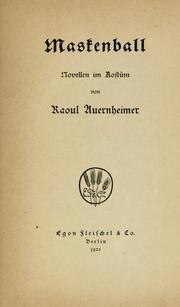 Cover of: Maskenball by Raoul Auernheimer