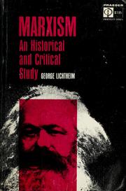 Cover of: Marxism; an historical and critical study.