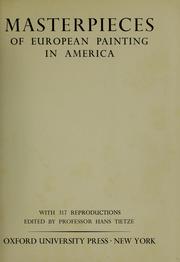 Cover of: Masterpieces of European painting in America by Hans Tietze
