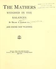 Cover of: Mathers weighed in the balances: and found not wanting
