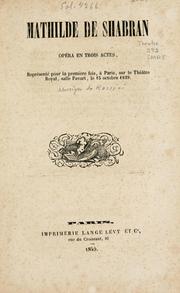 Cover of: Mathilde di Shabran by Gioacchino Rossini