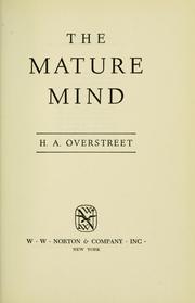 Cover of: The mature Mind. by H. A. Overstreet